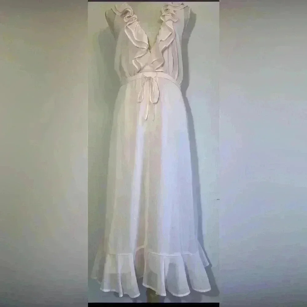 Chelsea28 Ruffle Trim Chiffon Dress Light Pink Creole Midi Dress-Orig$190 - Picture 3 of 16